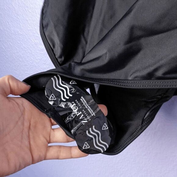 NWT ZAFUL Scoop-back Mesh Panel Cut Out One-piece Swimsuit Black Brazilian S - Picture 10 of 10